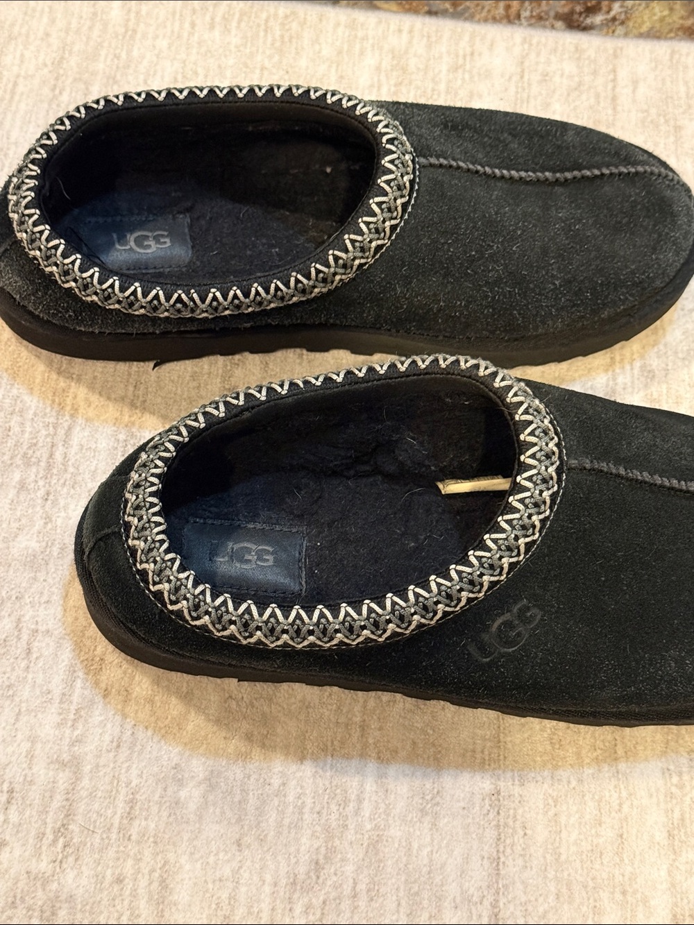 UGG Tasman men’s size 8 Black Suede Slip-On Moccasin Clogs - Picture 3 of 13